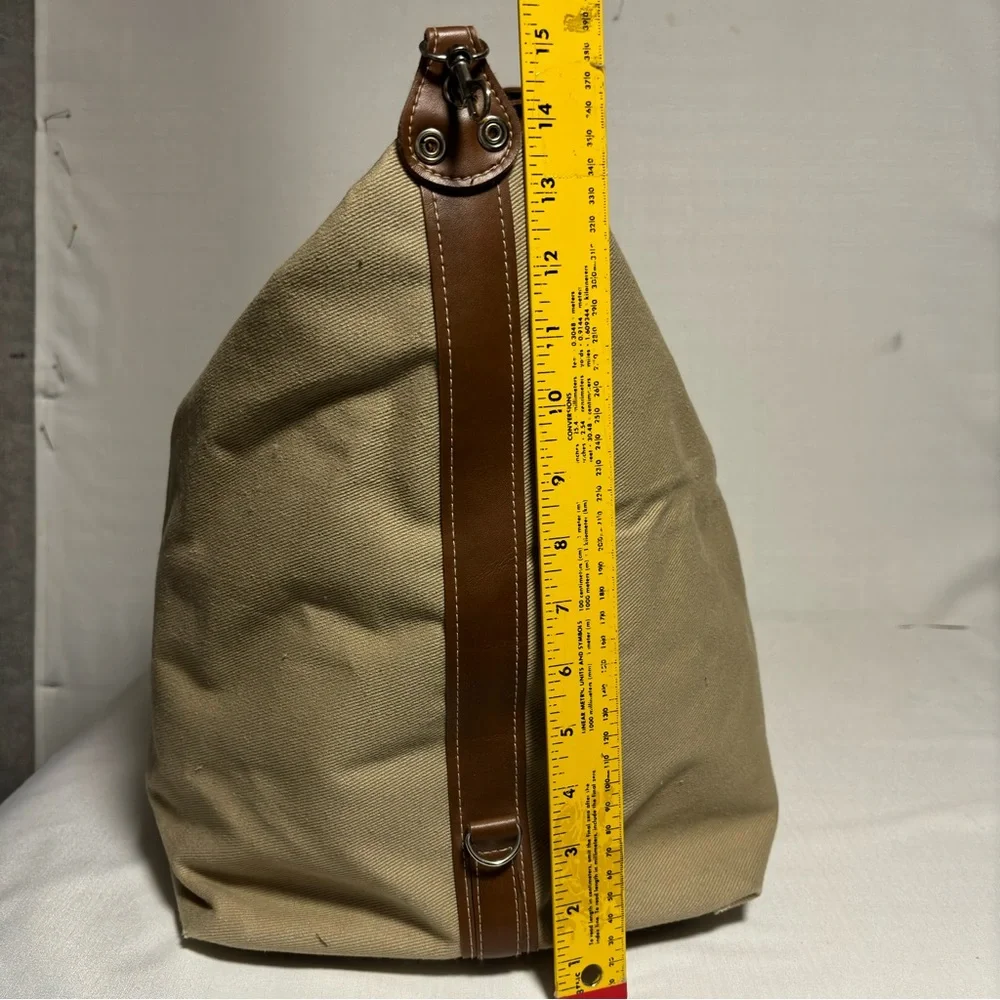 Parfums Lagerfeld Paris Le Club Travel Canvas Duffel Bag Brown Tan XL VT EUC